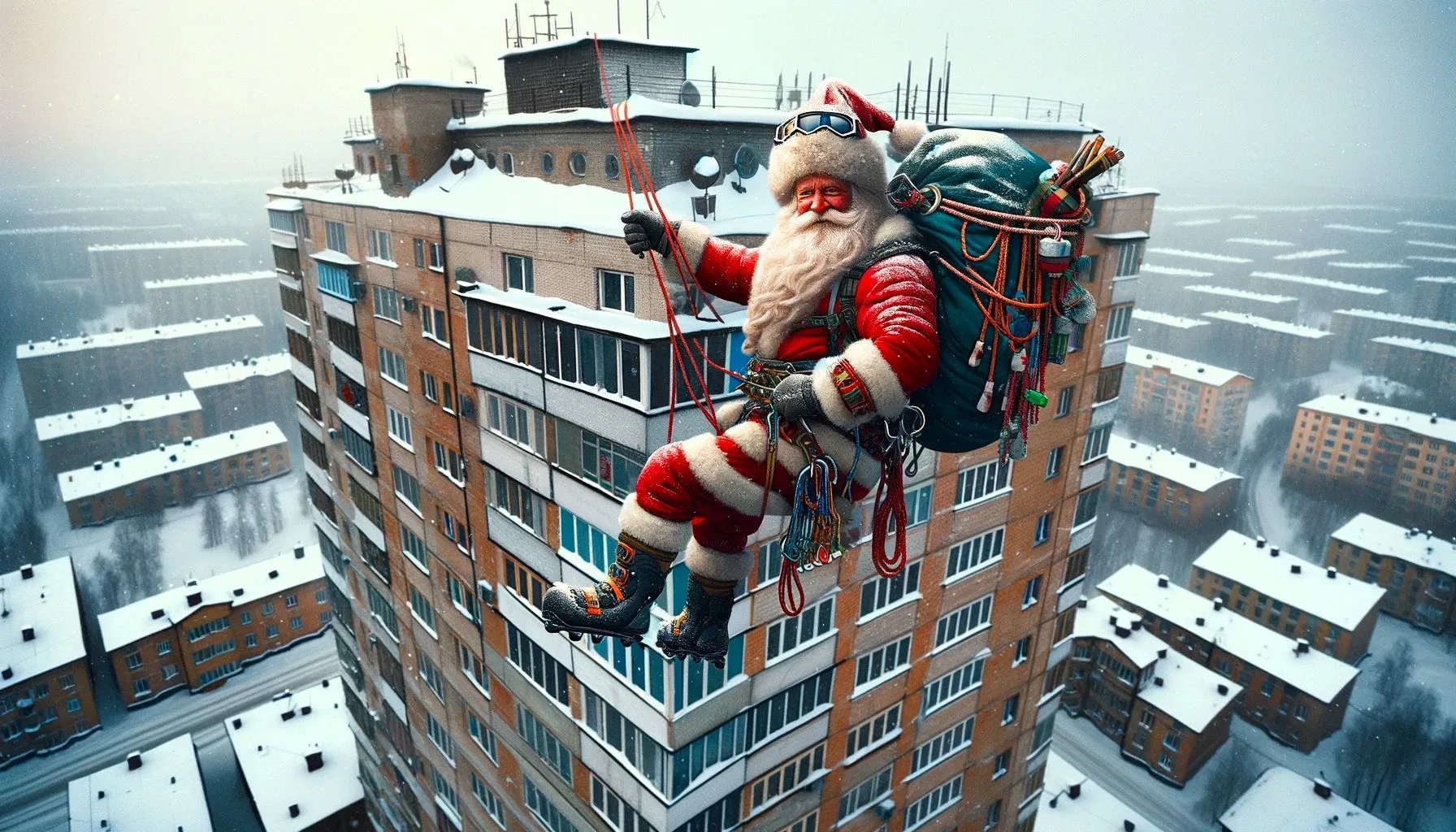 Дед Мороз-альпинист появился в Комсомольске