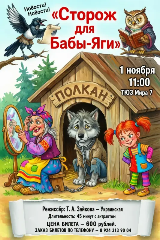 Детский спектакль «Сторож для Бабы Яги» в ТЮЗе
