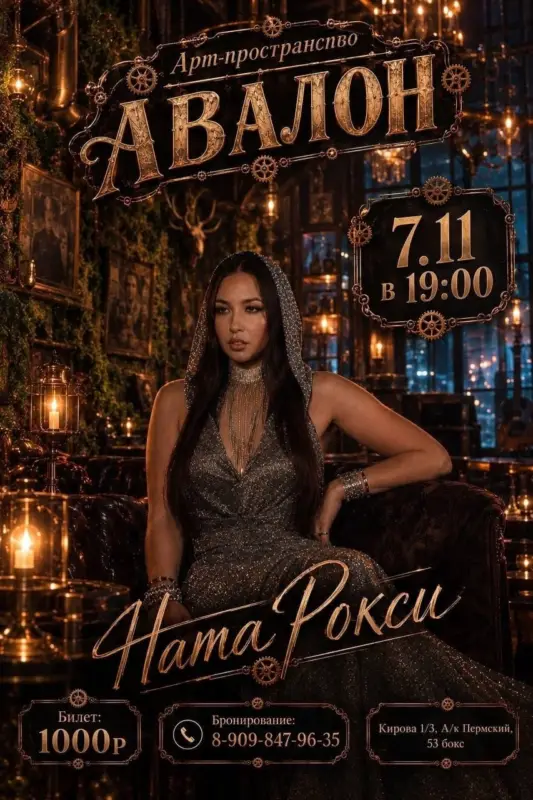 Концерт Наты Рокси в стимпанк-клубе «Авалон»